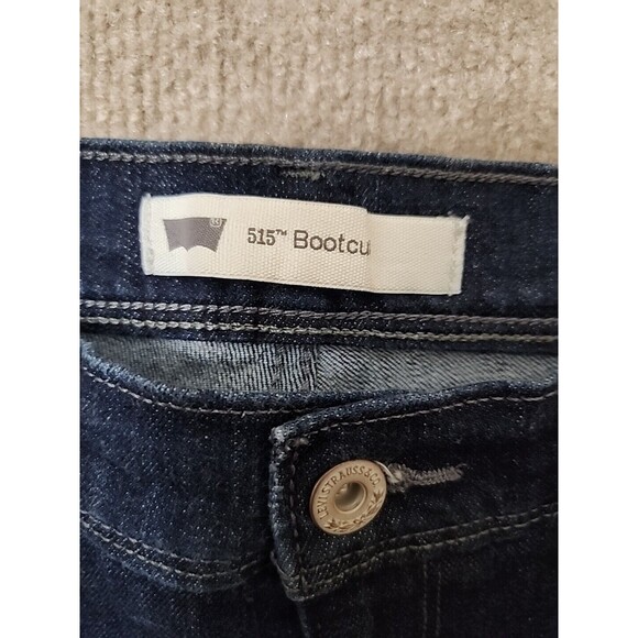 Levis 515 Bootcut Jeans Womens 8 29x32 Blue Dark Wash Cotton Stretch - Picture 5 of 8